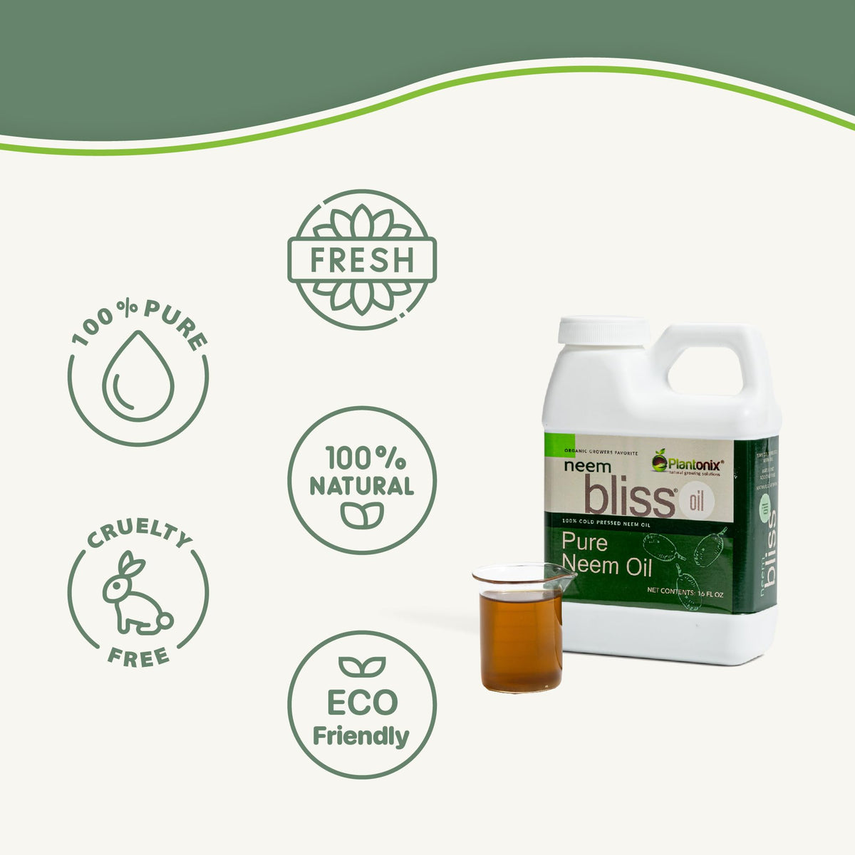 Flacon de Plantonix Neem Bliss 946 ml avec étiquettes