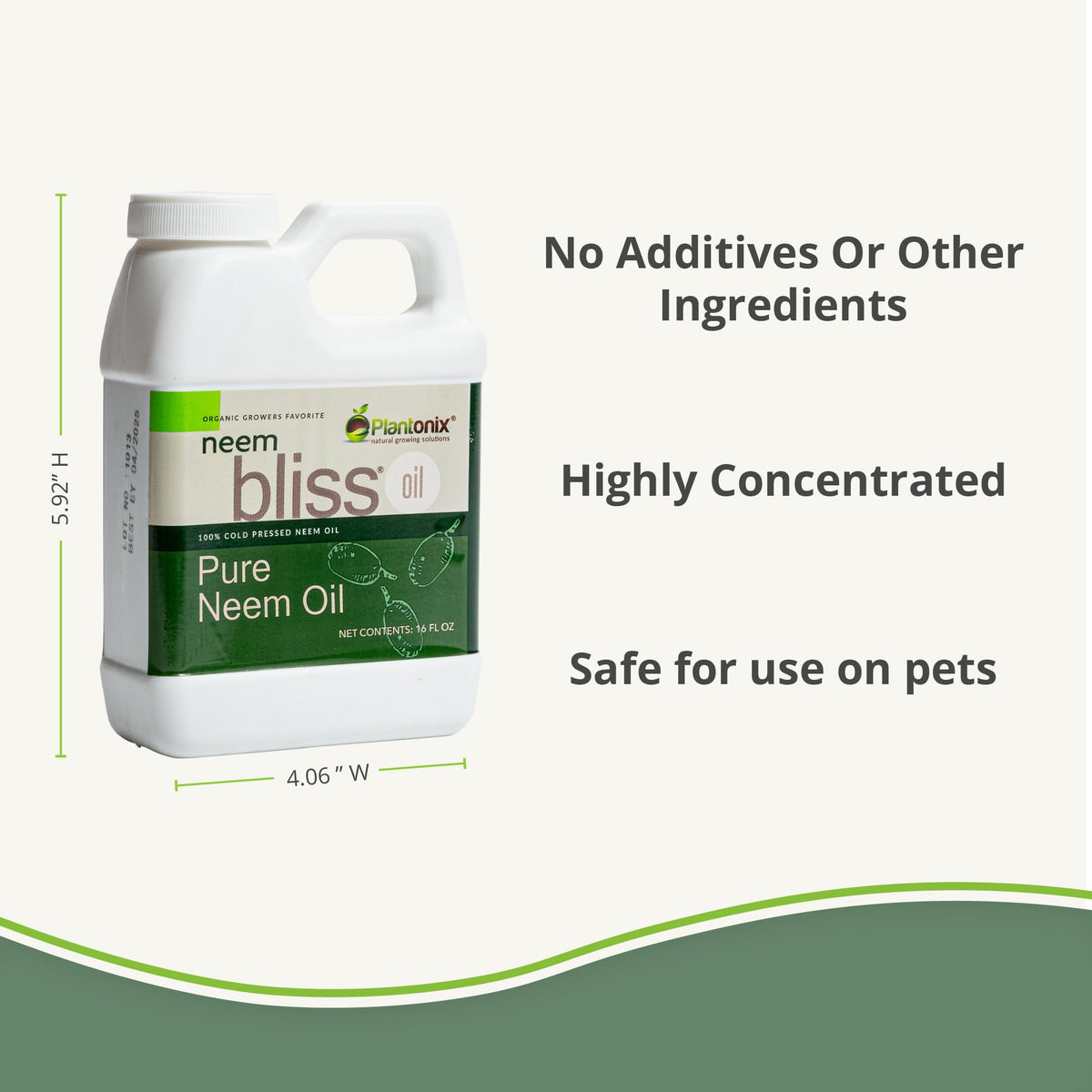 Flacon de Plantonix Neem Bliss 946 ml dans un environnement naturel