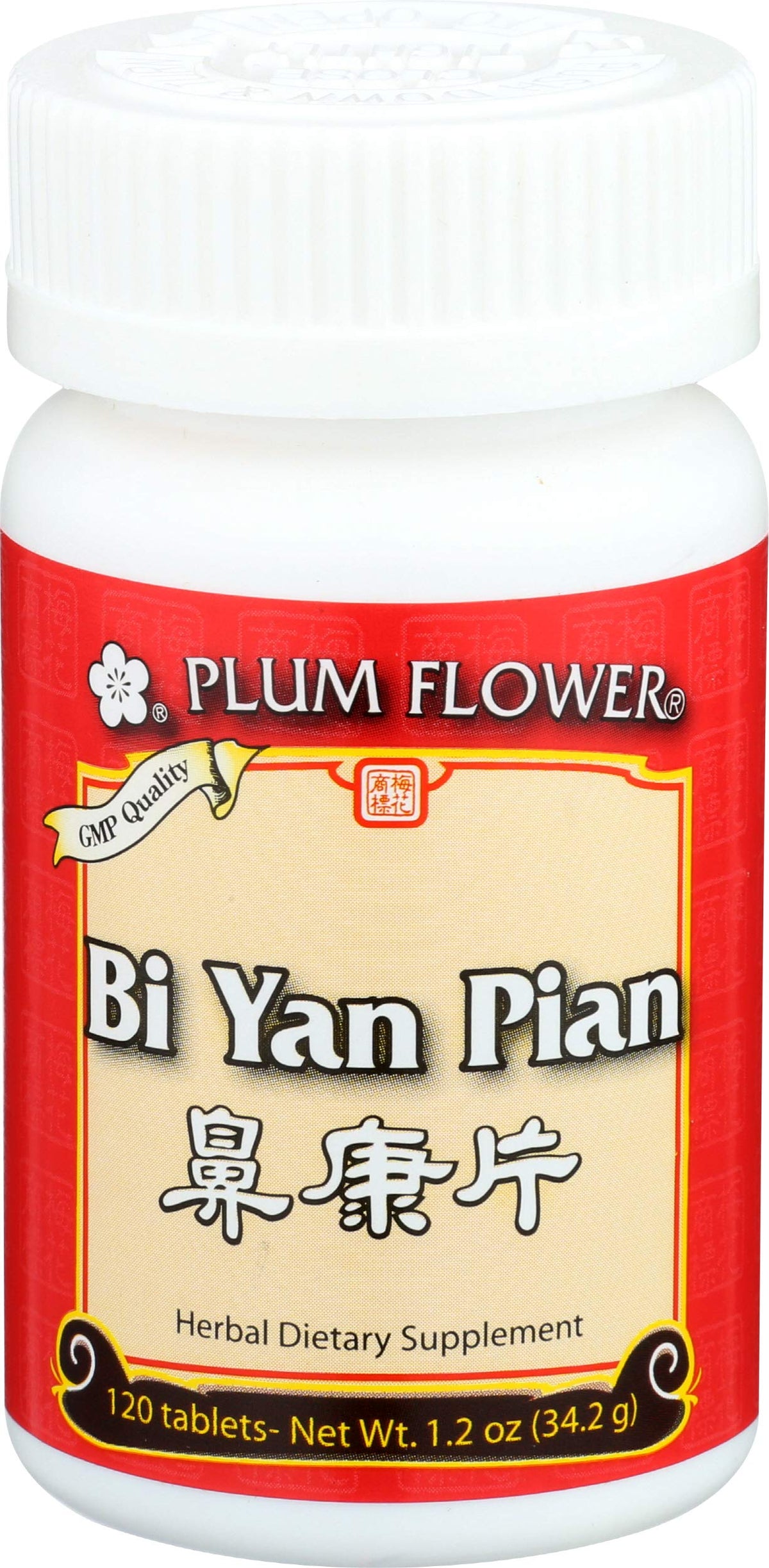Flacon de Plum Flower Bi Yan Pian avec 120 comprimés