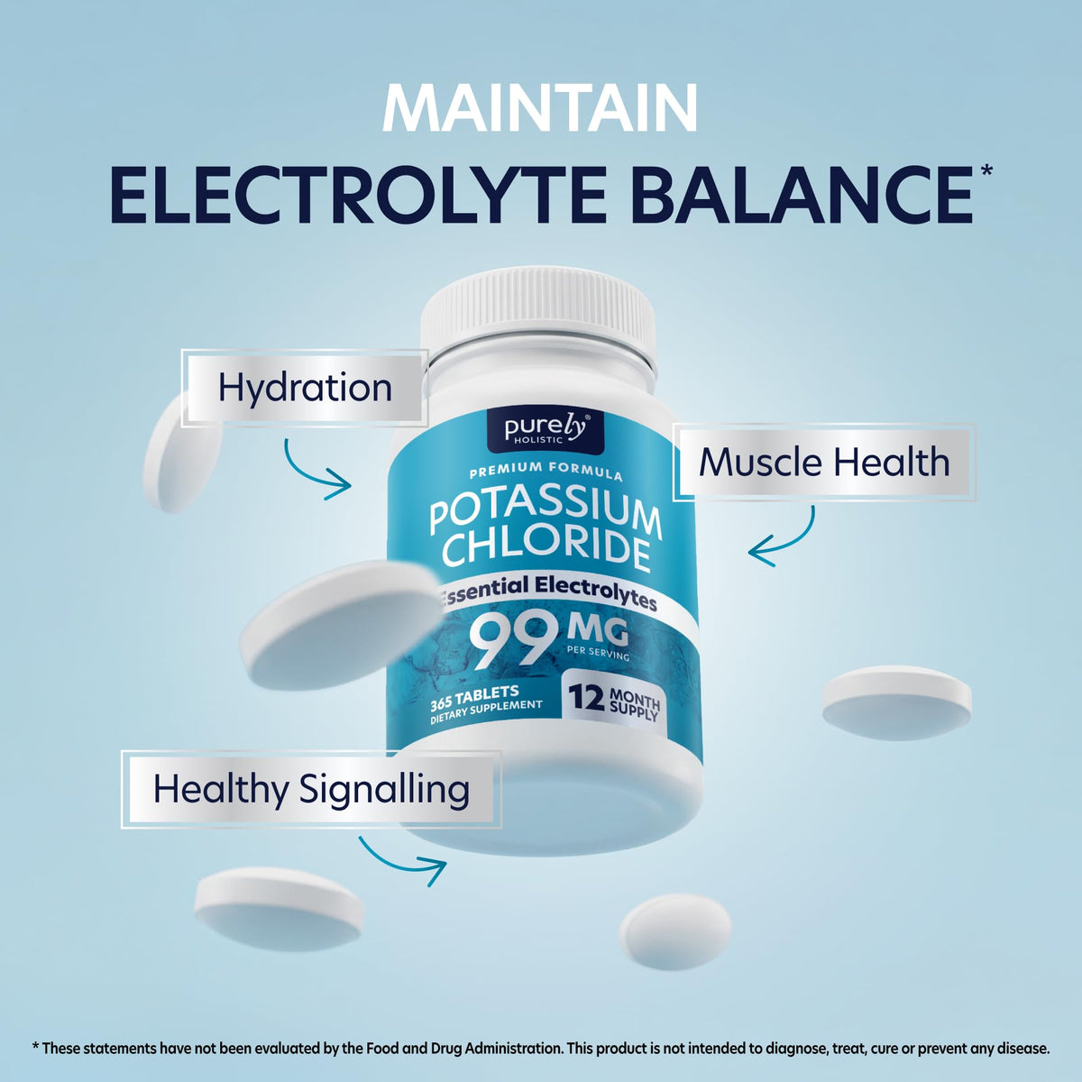 Flacon de Potassium Chlorure avec dosage de 99 mg par comprimé