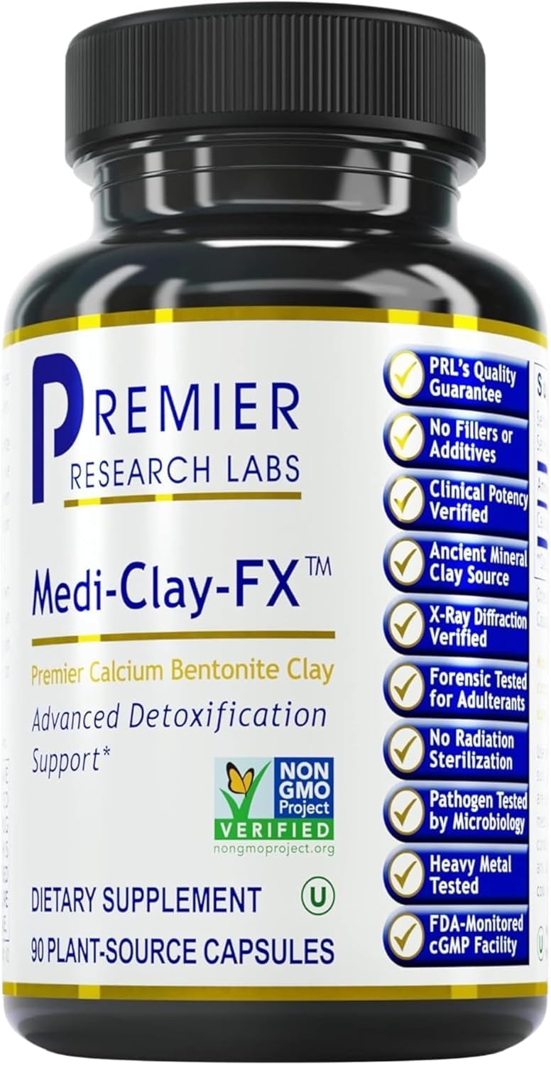 Flacon de Premier Research Labs Medi-Clay-FX 90 capsules de bentonite