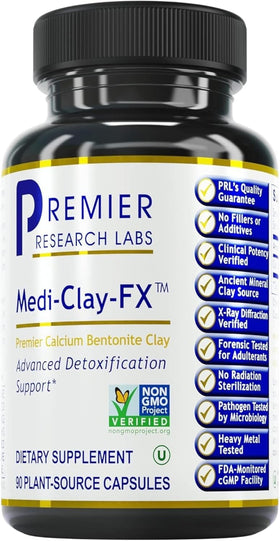 Flacon de Premier Research Labs Medi-Clay-FX 90 capsules de bentonite