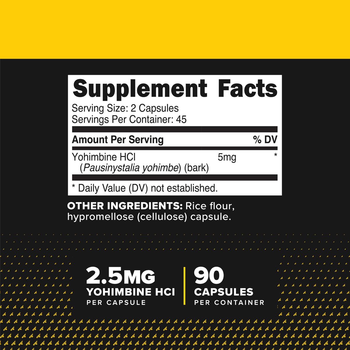 Flacon de Primaforce Yohimbine HCl 90 capsules avec étiquette