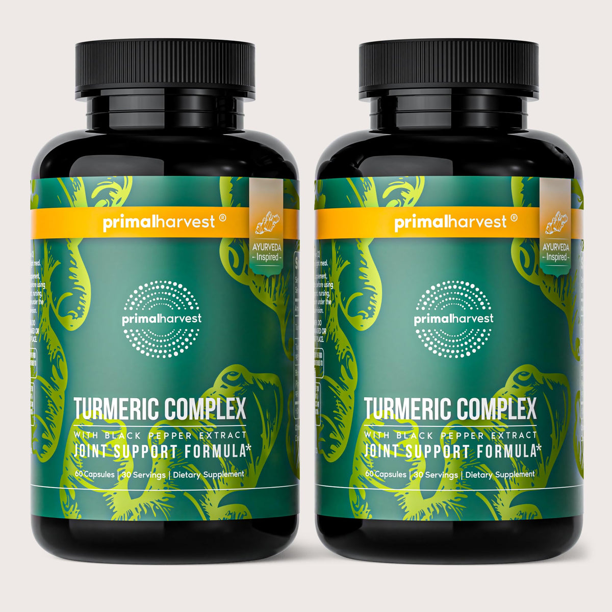 Flacon de Primal Harvest Complexe de Curcuma avec 30 capsules