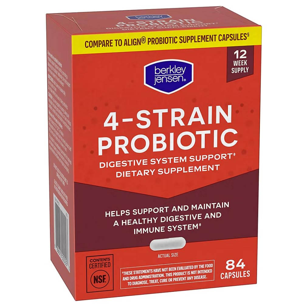 Flacon de probiotique berkley jensen sur fond blanc