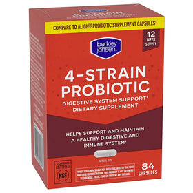 Flacon de probiotique berkley jensen sur fond blanc