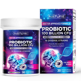 Flacon de probiotique Built by Nature 100 milliards CFU 16 souches