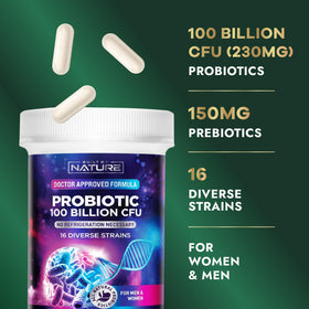 Flacon de probiotique Built by Nature sur fond blanc