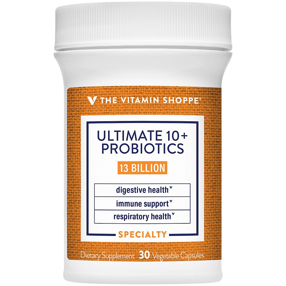 Flacon de Probiotiques 13 Milliards CFU de The Vitamin Shoppe avec 30 capsules végétales