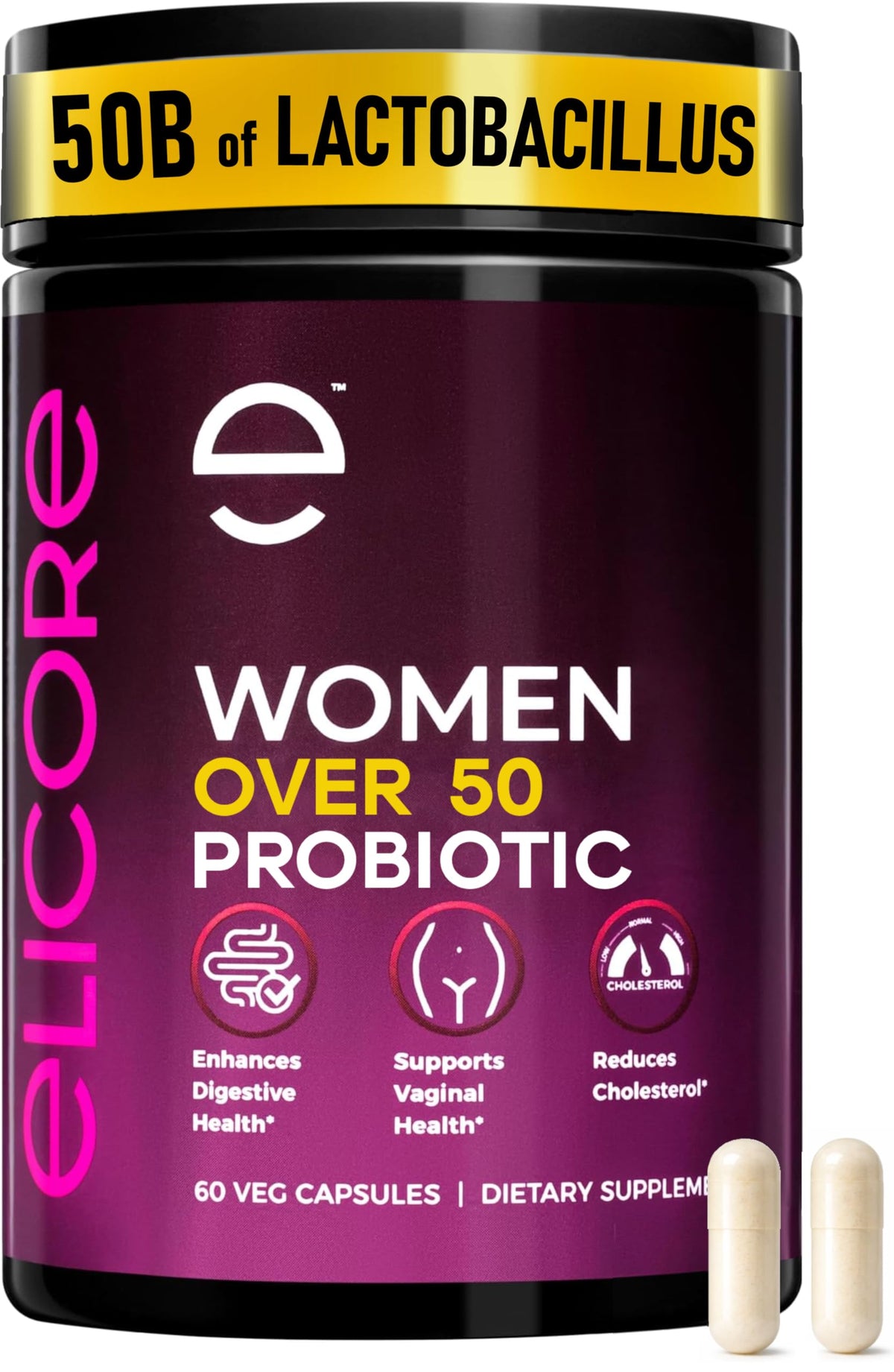 Flacon de probiotiques ELICORE pour femmes 60 capsules