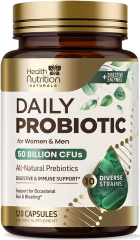 Flacon de probiotiques Health Nutrition Naturals 120 capsules