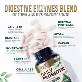 Flacon de probiotiques Health Nutrition Naturals avec capsules visibles