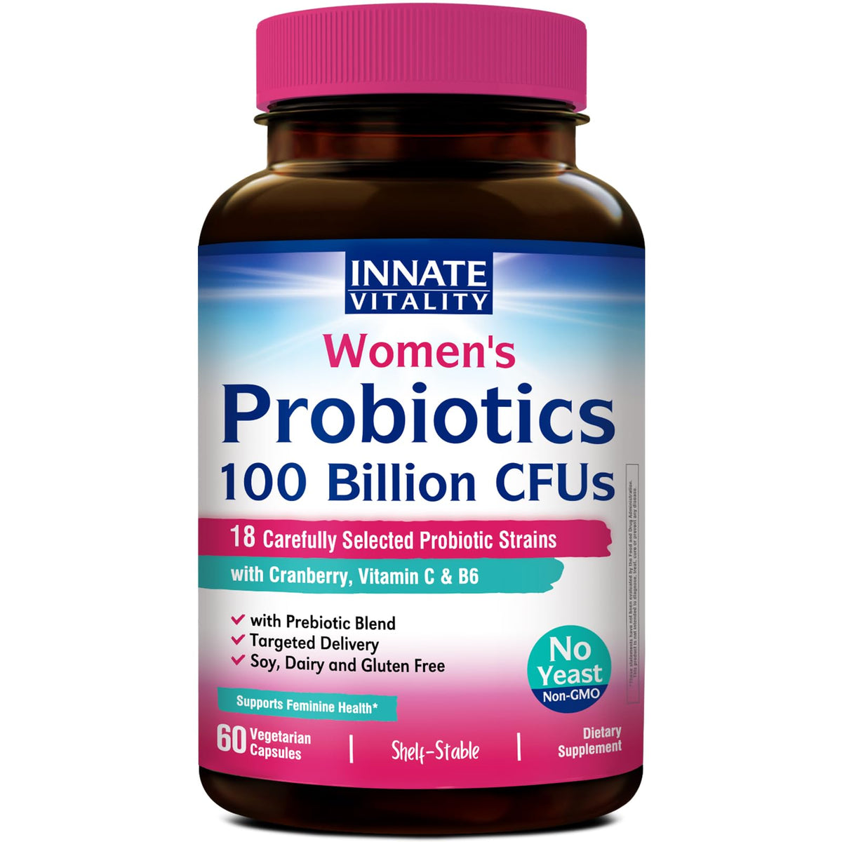 Flacon de probiotiques Innate Vitality pour femmes, 60 capsules