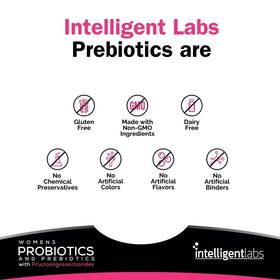 Flacon de probiotiques Intelligent Labs avec arrière-plan naturel