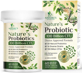 Flacon de probiotiques Nature's Nutrition 100 milliards CFU 60 capsules