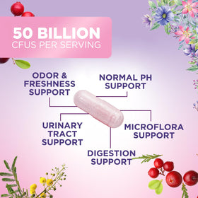 Flacon de probiotiques Nature's Nutrition avec capsules visibles