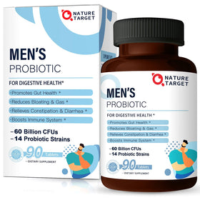 Flacon de probiotiques NATURE TARGET pour hommes, 90 comprimés végétaux