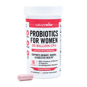 Flacon de probiotiques NatureWise pour femmes avec 60 capsules