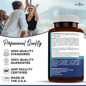 Flacon de probiotiques NEW AGE avec capsules à côté