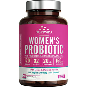 Flacon de probiotiques Nordvida pour femmes avec 30 capsules