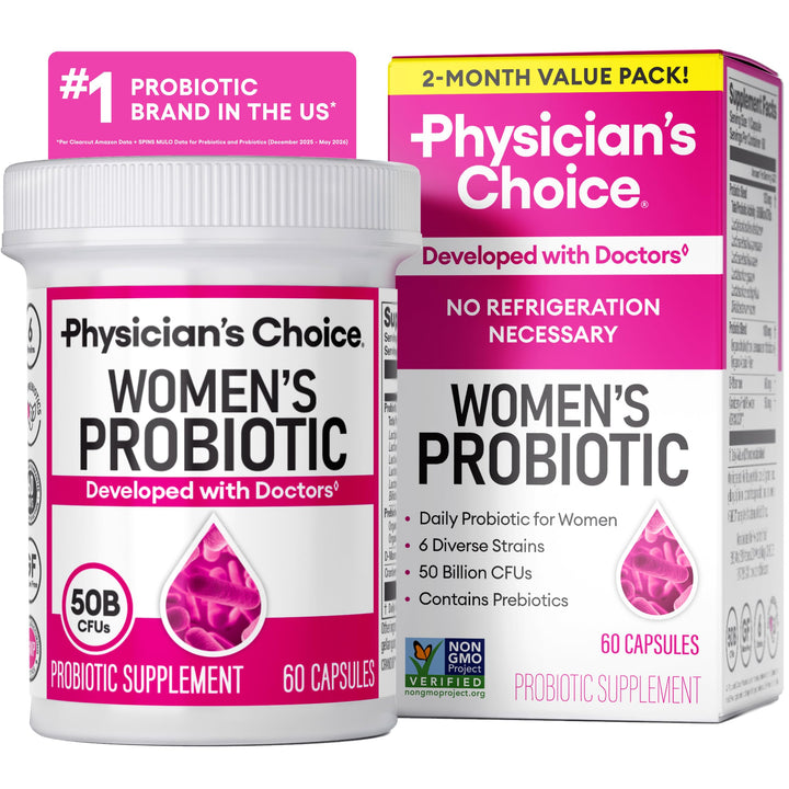 Flacon de probiotiques Physician's CHOICE 60 capsules vue de face