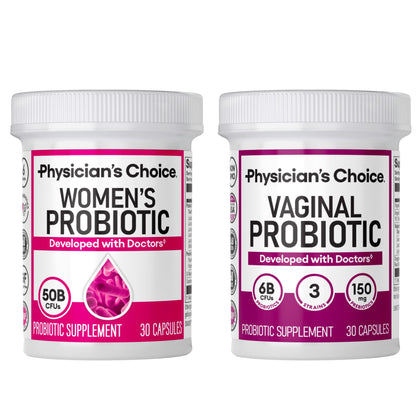 Flacon de probiotiques Physician's CHOICE Duo Féminin, 60 capsules