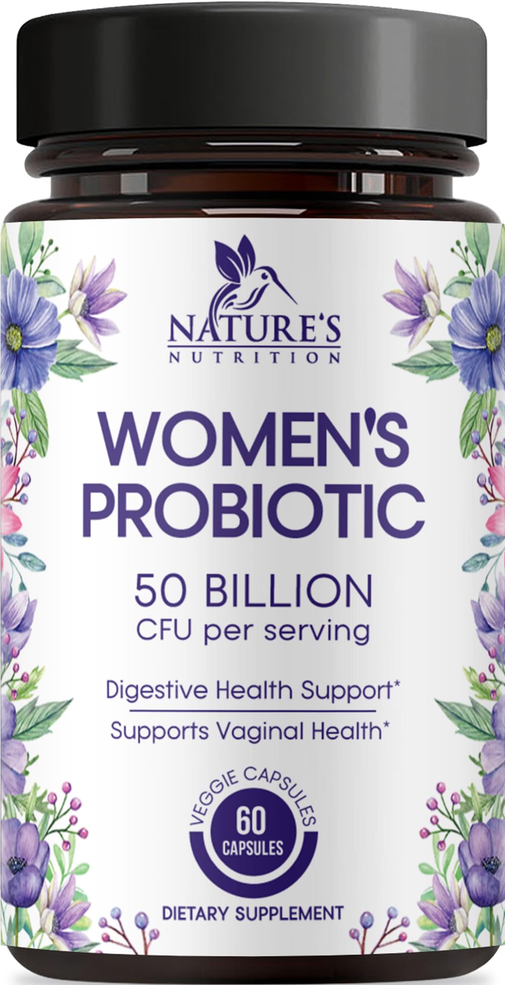 Flacon de probiotiques pour femmes Nature's Nutrition 60 capsules