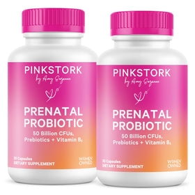 Flacon de Probiotiques Prénatals Pink Stork avec 60 capsules