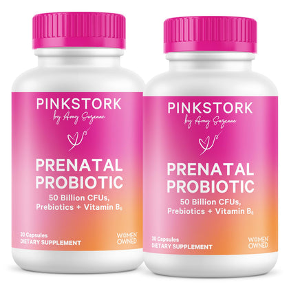 Flacon de Probiotiques Prénatals Pink Stork avec 60 capsules