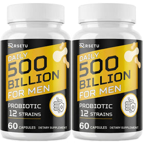 Flacon de probiotiques RSETU pour hommes 500 milliards CFU 120 capsules