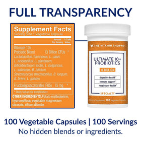 Flacon de probiotiques The Vitamin Shoppe avec un fond neutre