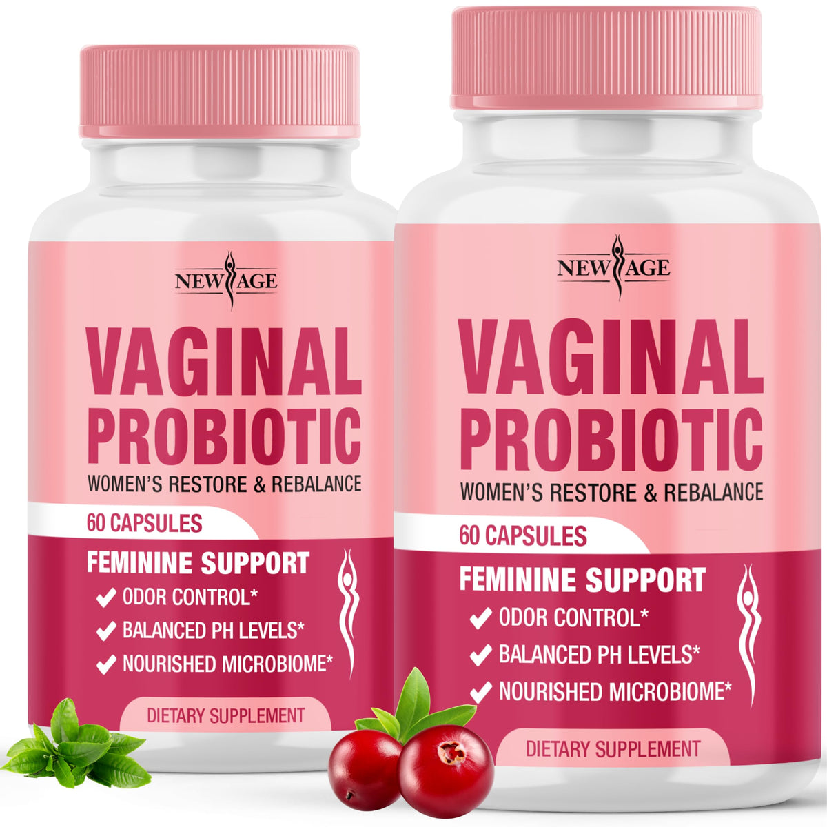 Flacon de probiotiques vaginales NEW AGE avec 120 capsules