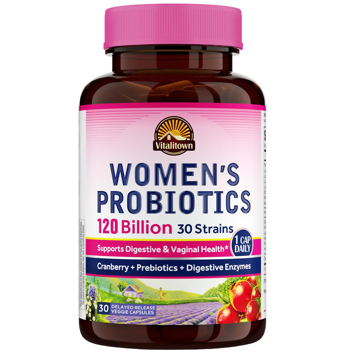 Flacon de probiotiques Vitalitown pour femmes 120 milliards CFU