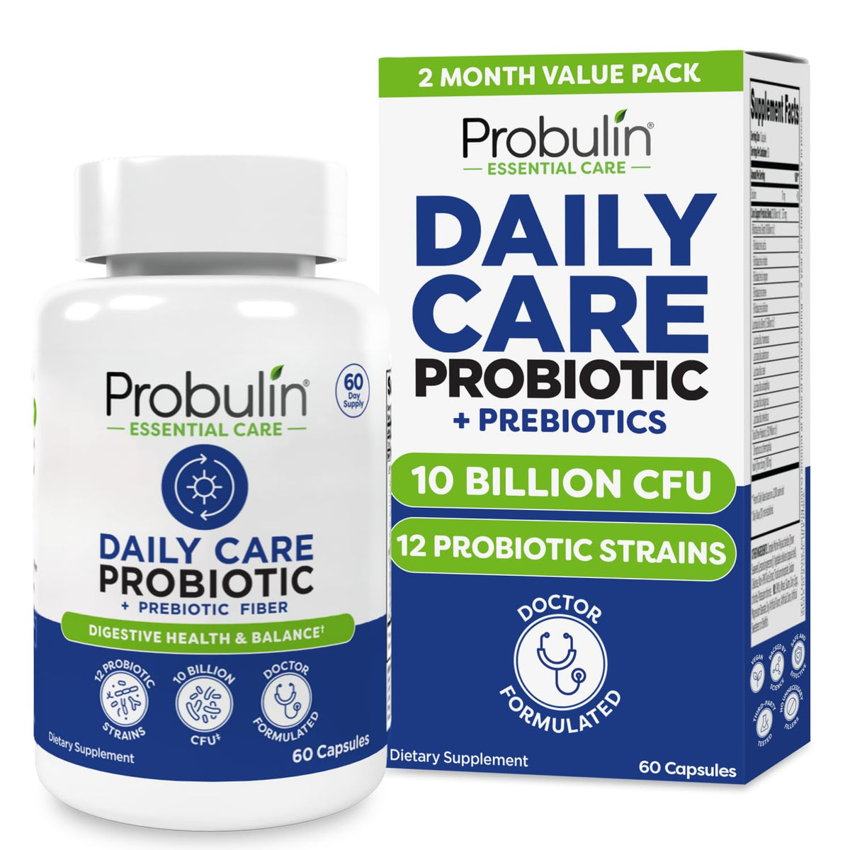 Flacon de Probulin Complément Alimentaire Probiotique 60 Capsules