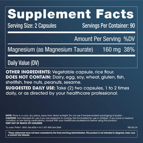 Flacon de ProHealth Magnésium Taurate Pur 160mg avec étiquette