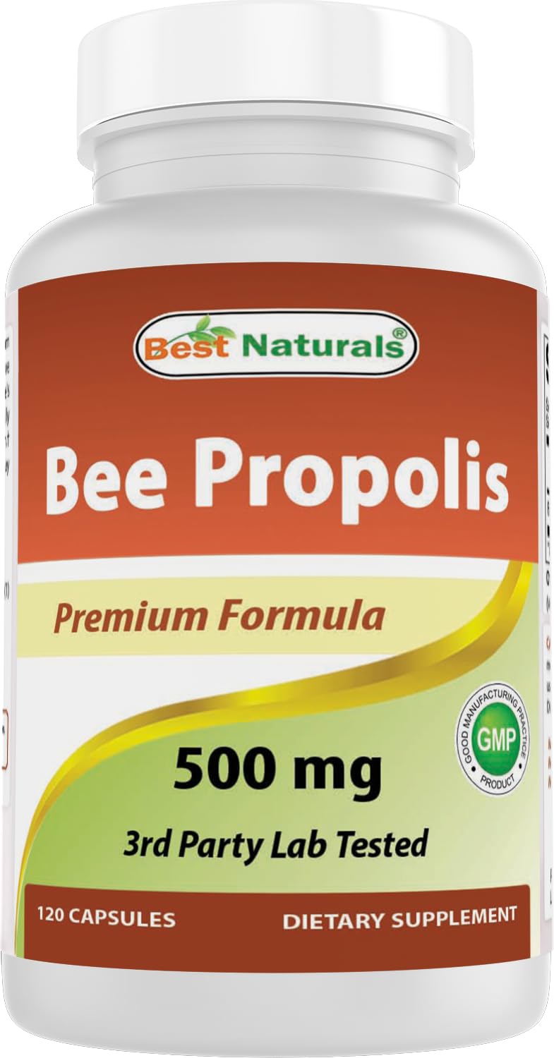 Flacon de Propolis d'abeille Best Naturals 500 mg avec 120 capsules