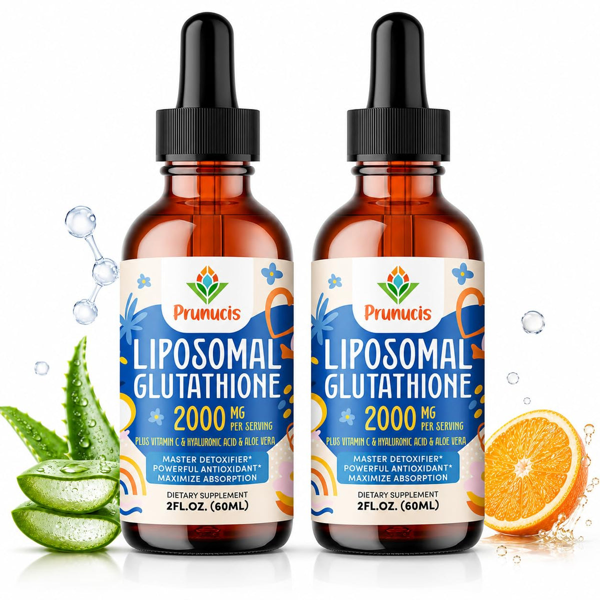 Flacon de Prunucis Glutathione Liposomal 2000MG 4 FL.OZ, vue avant