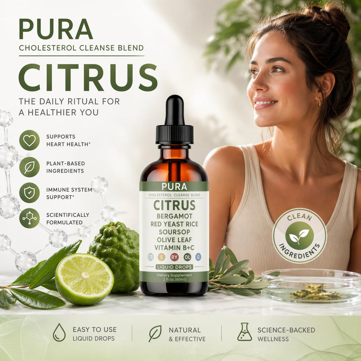 Flacon de PURA Bergamot avec compte-gouttes