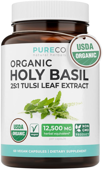 Flacon de PURE CO Basilic Sacré 500mg vue avant