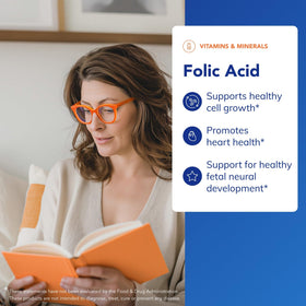 Flacon de Pure Encapsulations Acide Folique 60 capsules sur fond blanc