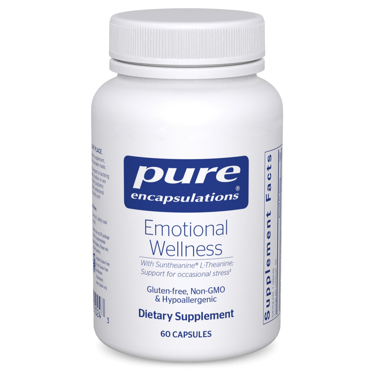 Flacon de Pure Encapsulations Bien-Être Émotionnel 60 Capsules vue de face