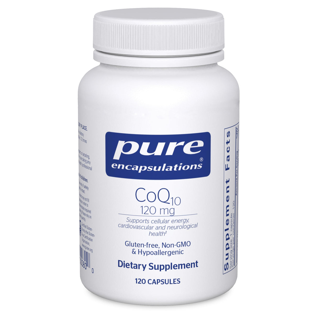 Flacon de Pure Encapsulations CoQ10 120 mg contenant 120 capsules