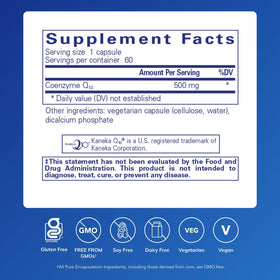 Flacon de Pure Encapsulations CoQ10 60 capsules avec étiquette