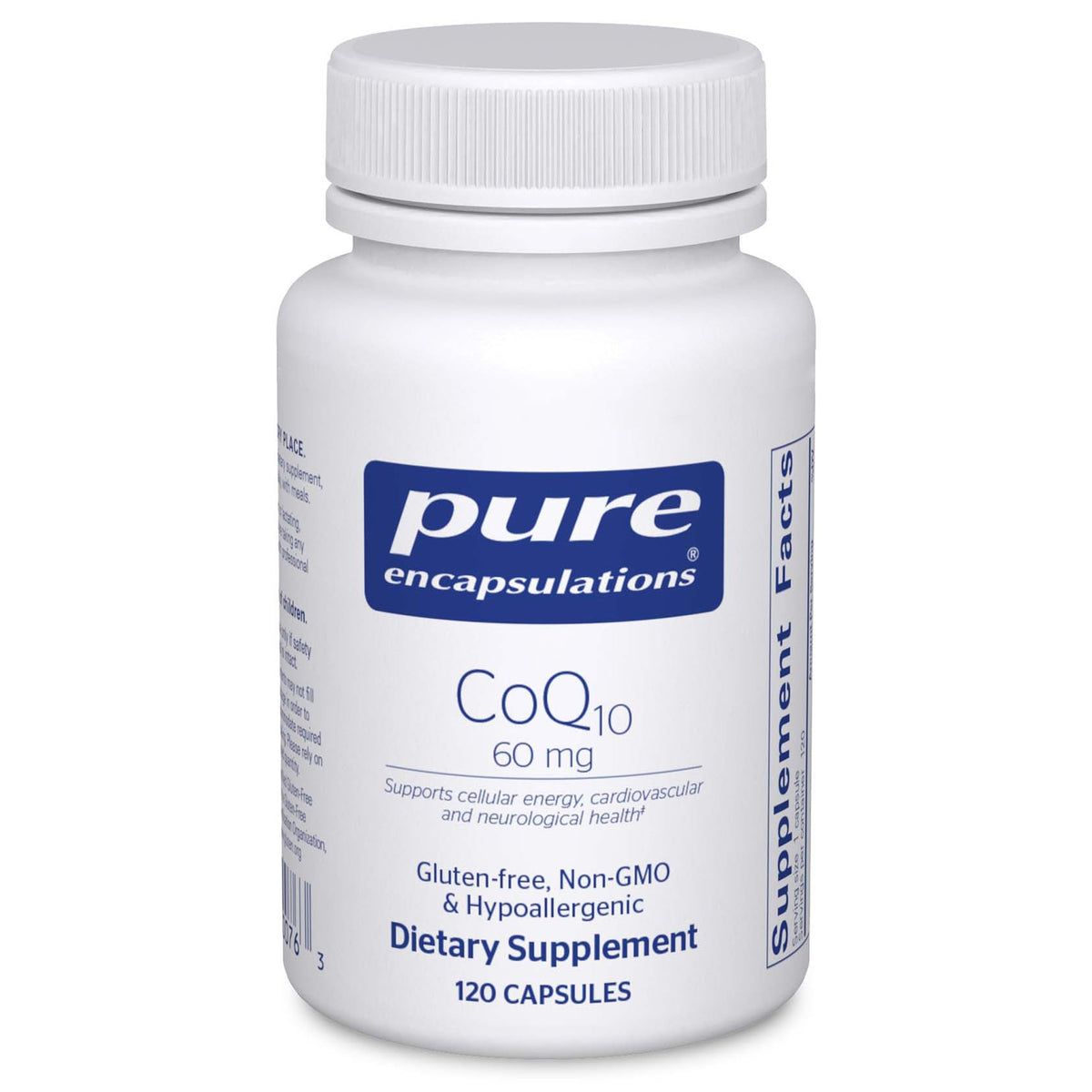 Flacon de Pure Encapsulations CoQ10 60 mg avec 120 capsules