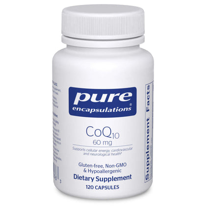 Flacon de Pure Encapsulations CoQ10 60 mg avec 120 capsules