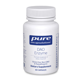 Flacon de Pure Encapsulations DAO Enzyme 60 capsules vue de face