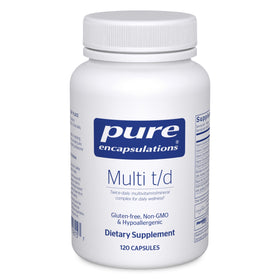 Flacon de Pure Encapsulations Multi T/D 120 capsules vue de face