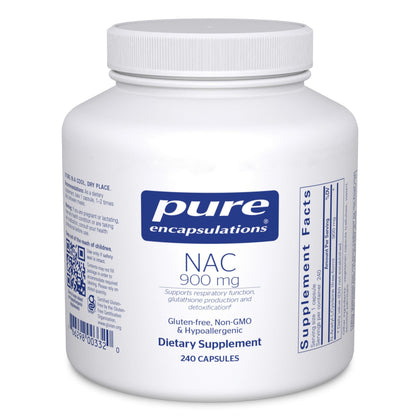 Flacon de Pure Encapsulations NAC 900 mg avec 240 capsules
