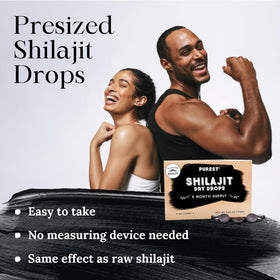 Flacon de Pure Himalayan Shilajit gouttes sèches ouvert
