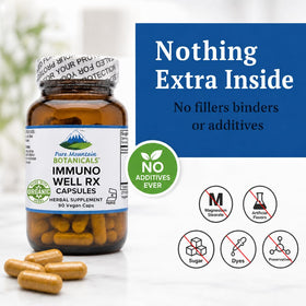 Flacon de Pure Mountain Botanicals avec capsules à côté